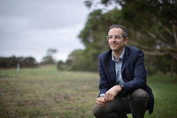 Casey Mayor Stefan Koomen at the former Cranbourne golf course, which will be redeveloped into a 499-lot housing estate in which fake grass will be prohibited.