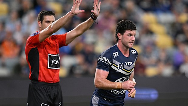 Chad Townsend was sent to the sin bin late in the Cowboys loss to the Warriors in Townsville.
