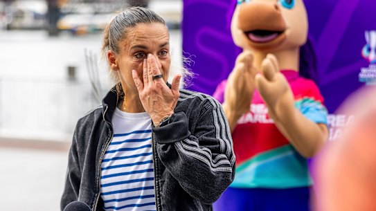 Ex-Matildas captain Melissa Barbieri gets emotional when talking about the growth of the Matildas.