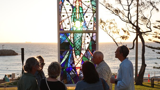 Sculpture "Heaven is a Place Where Nothing Ever Happens" on Cottesloe Beach. 