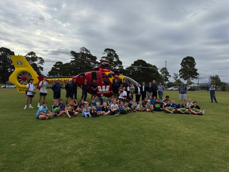 A free junior rugby clinic hosted by rugby great, Brad Fittler attracted plenty of enthusiastic youngsters to the WORLD Sporting Precinct last week. A highlight of the event was the arrival of theWestpac Lifesaver Rescue Helicopter Service helicopter. (PS)