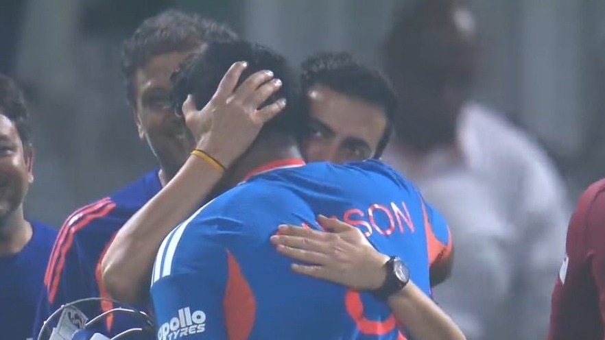 संजू सैमसन ने वेस्टइंडीज के खिलाफ यादगार प्रदर्शन किया. (Photo: Screengrab/JioHotstar)