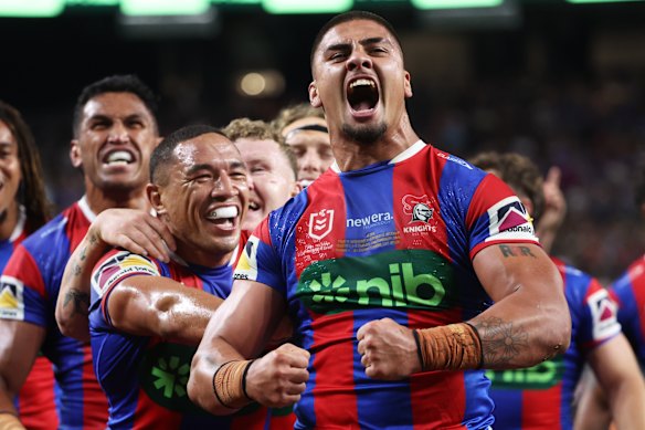 Pumped up: Newcastle’s Trey Mooney.