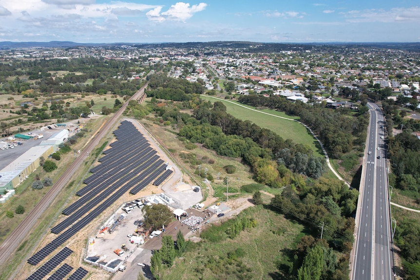 aerial view of solar farm