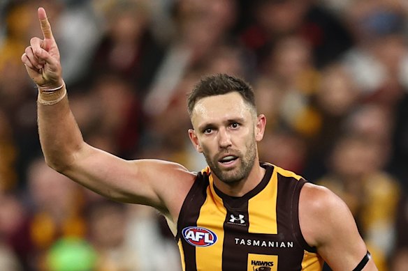 The evergreen Jack Gunston had a night out for the Hawks.