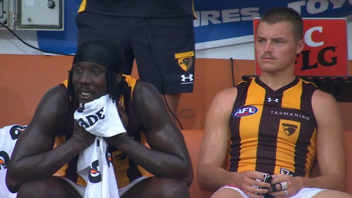 Jack Ginnivan slapped on the wrist by AFL after wearing ring under glove during Hawthorn’s loss to GWS
