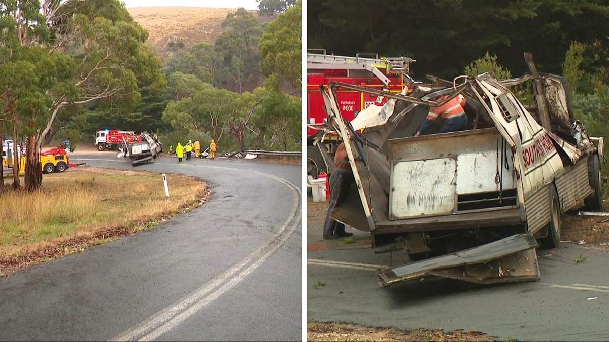 Man and two horses killed when truck overturns in Meredith, Victoria