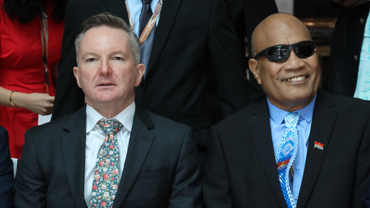 Mr Bowen was joined at the event by a series of representatives from Pacific Island nations. Picture: Facebook/@Pacific Islands Forum