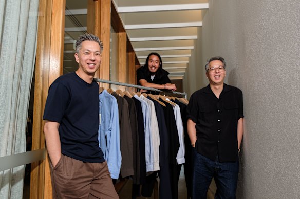 From left: Incu co-founder Brian Wu, chief executive Doug Low, and co-founder Vincent Wu at the Incu office in Rosebery, Sydney.