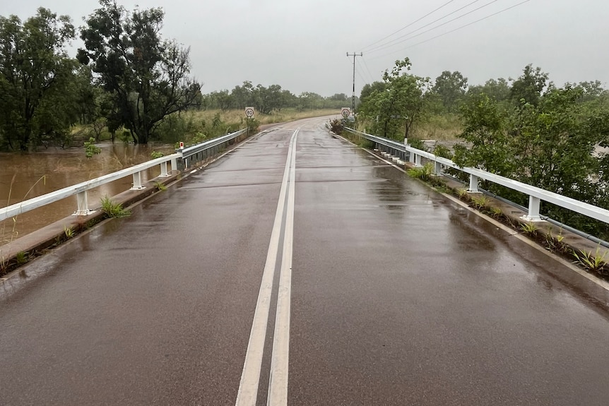A bridge over a swollen river