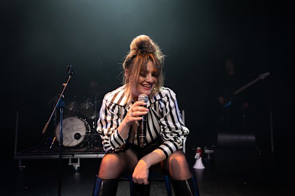 Sheridan Harbridge in the stage show Amplified: The Exquisite Rock and Rage of Chrissy Amphlett.