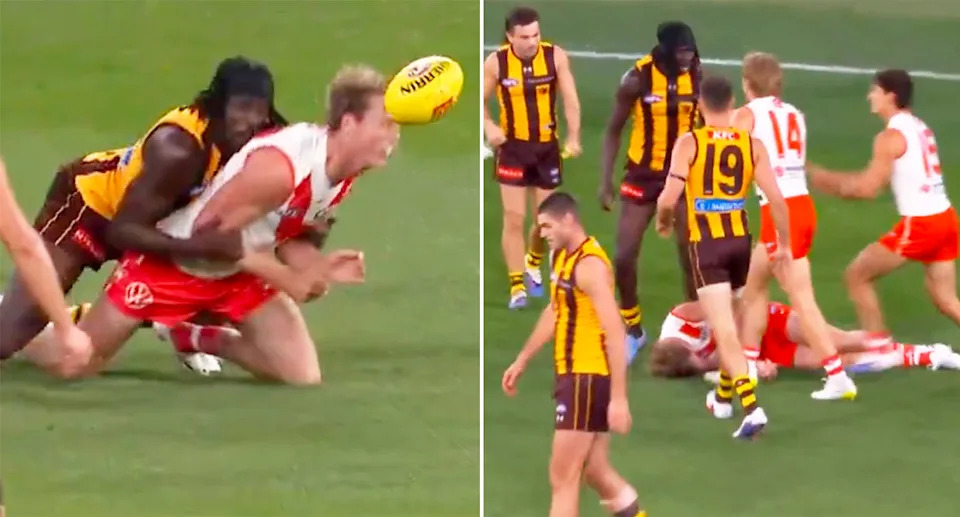 Nick Blakey and Mabior Chol.