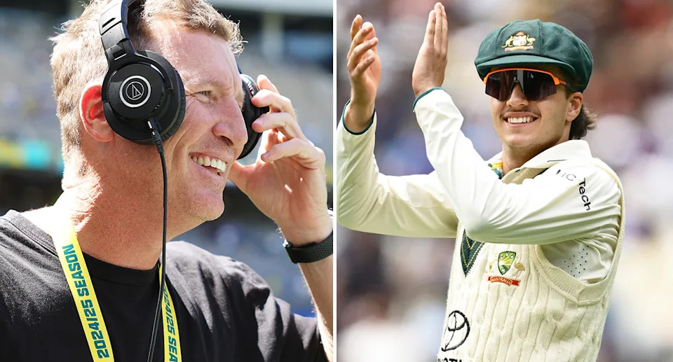 On the left is Newly-appointed NSW cricket coach Brad Haddin and Test discard Sam Konstas on right.