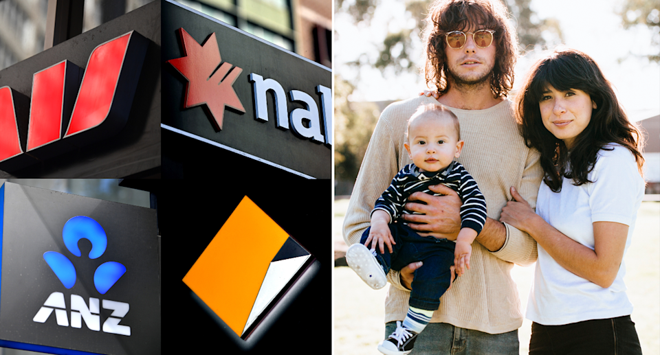 Big four banks and a couple with a baby in Australia.