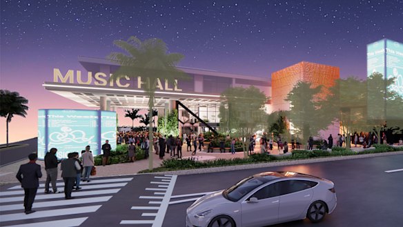The proposed Gold Coast Music Hall at Surfers Paradise.