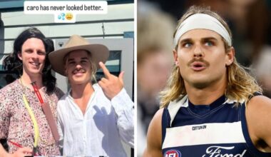 Caroline Wilson teed off on Bailey Smith for his Mad Monday post. Image: Instagram/Getty