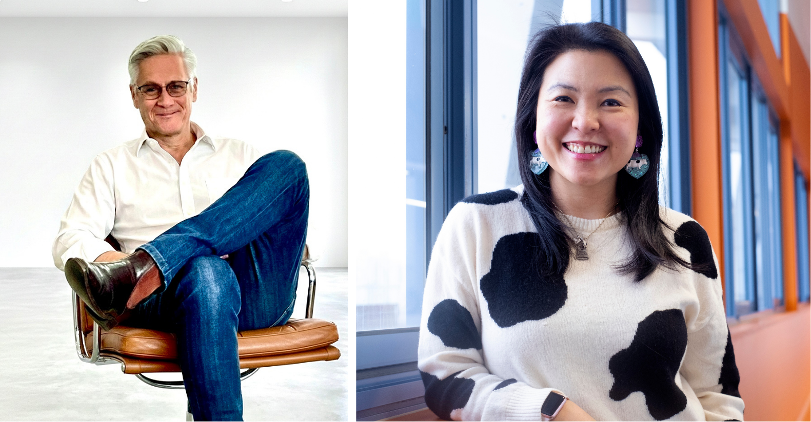 Professional smiling portraits of Tim Lindgren and Carol Tan.