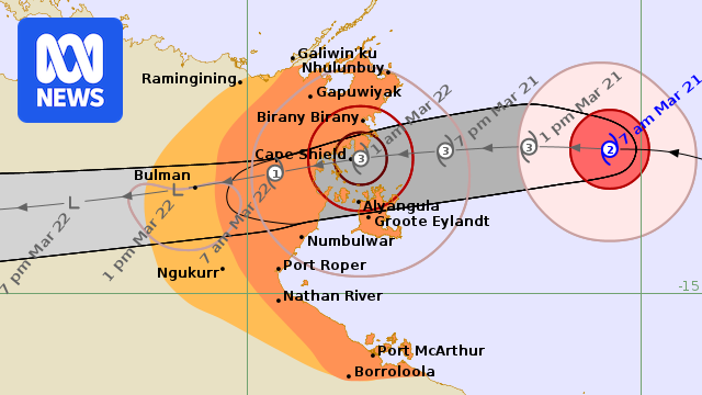 Severe Tropical Cyclone Narelle to hit NT as category three on Saturday night, affects to begin this afternoon