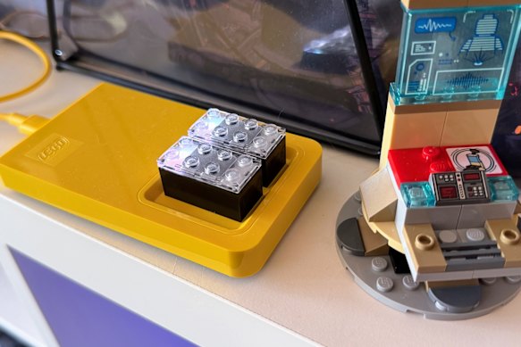 Smart bricks come with a wireless charger that can top up two at a time. A fully charged brick lasts for around 40 minutes of constant play.