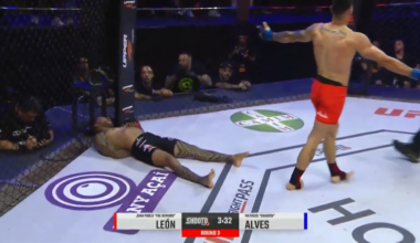 Smiling fighter walks down opponent for wild one-shot knockout