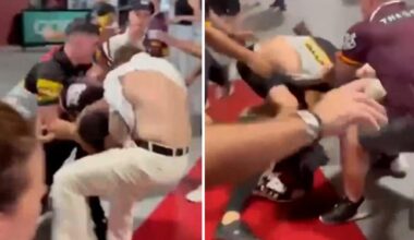 Fan brawl breaks out, Brisbane Broncos vs Penrith Panthers, statement, police investigation, call for bans, Round 1, Suncorp Stadium
