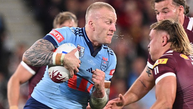 Mitchell Barnett in action for the Blues.
