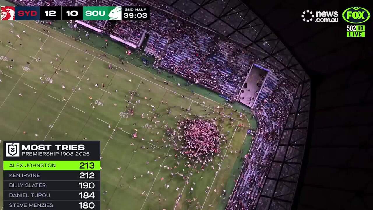 Alex Johnston becomes the NRL's greatest try scorer