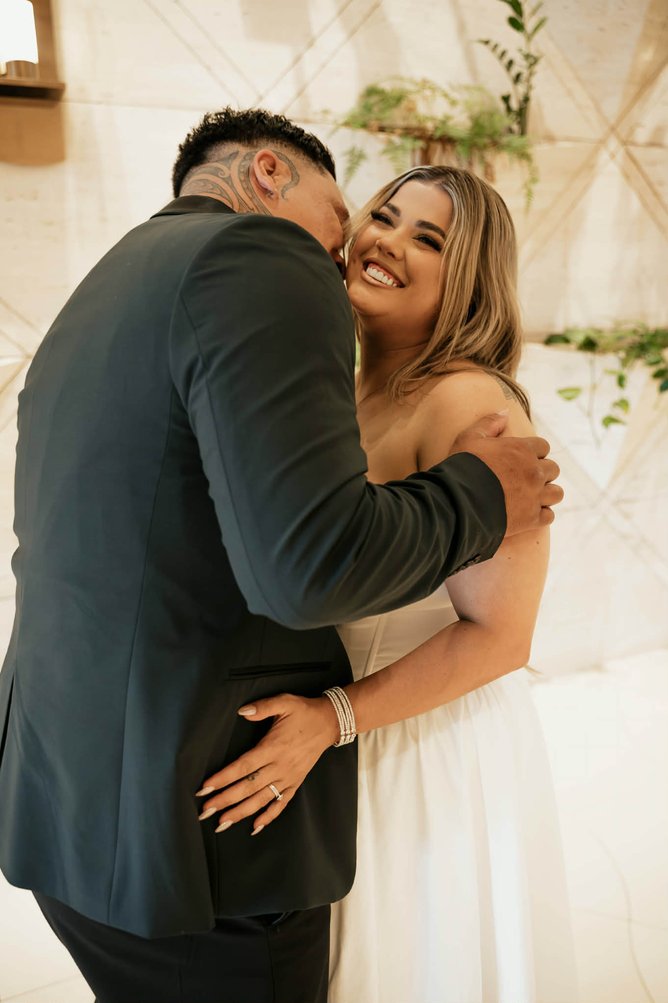 Melissa Boswell and Corban Bell's intimate wedding celebration.