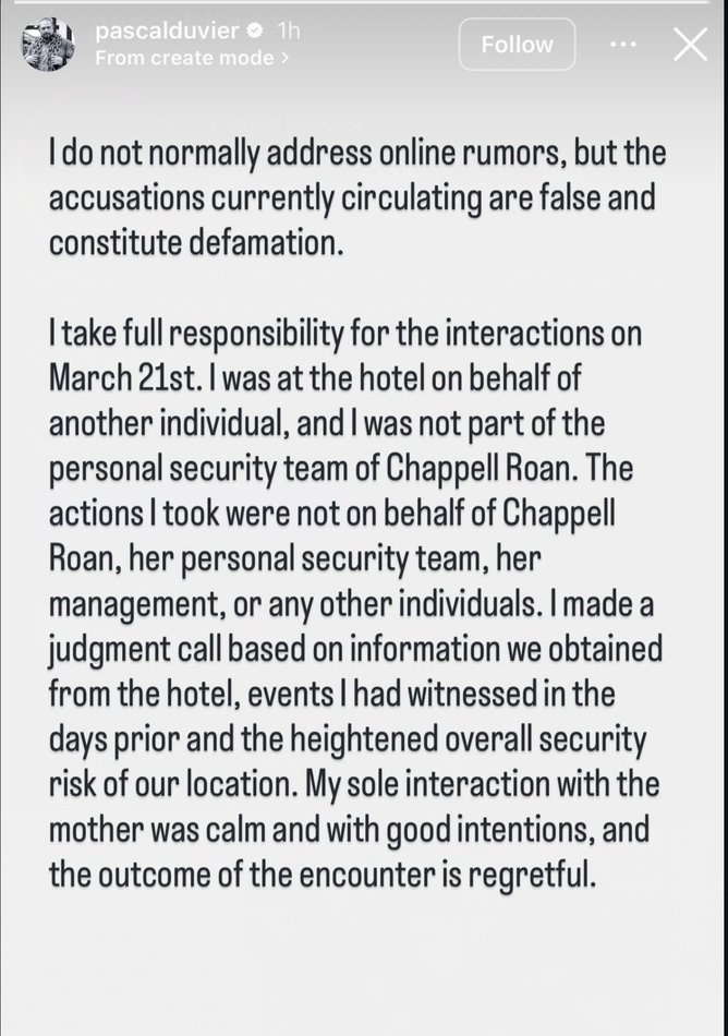 Pascal Duvier responds to the incident that caused a media frenzy.