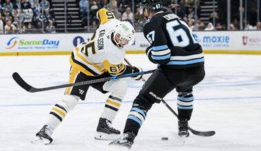 Undermanned Penguins come back to defeat Mammoth on road