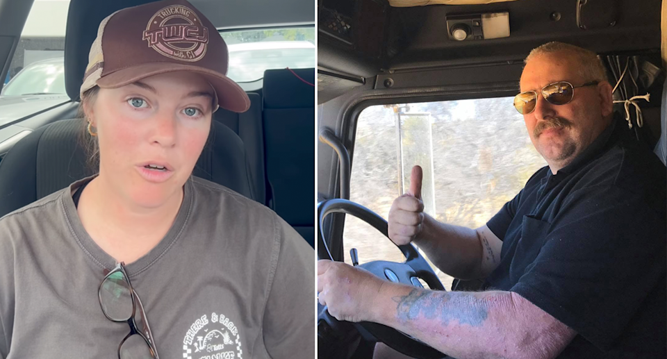 Aussie truckers CJ and Mike Williams pictured.