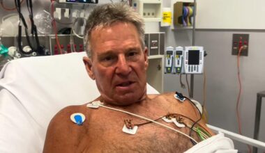 Sam Newman: AFL great suffers ‘mini-stroke’ and thanks partner Sue Stanley for quick thinking