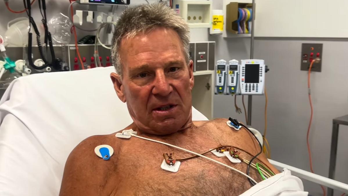 Sam Newman: AFL great suffers ‘mini-stroke’ and thanks partner Sue Stanley for quick thinking