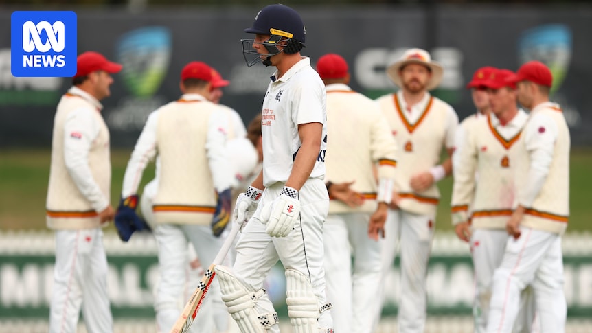 Sheffield Shield final: Victoria's top order wobbles as South Australia misses bonus point chance