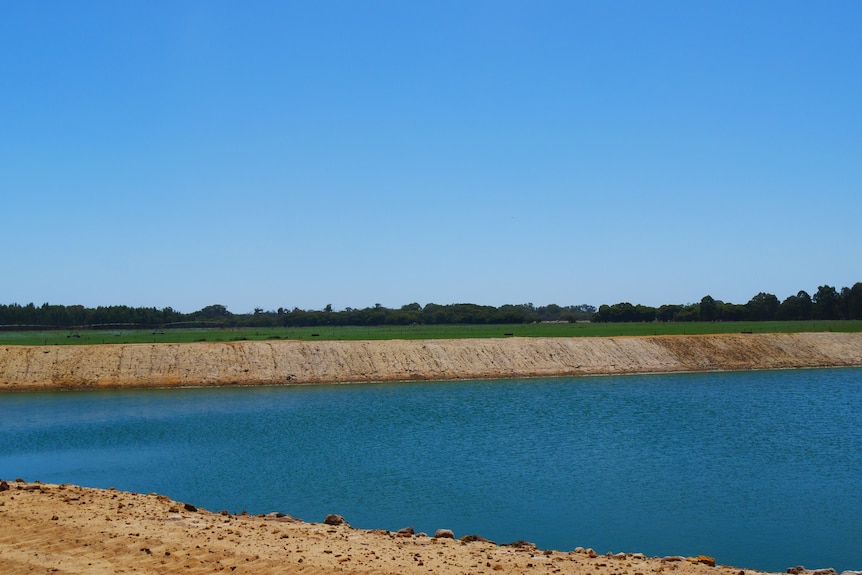 open water dam on farm 