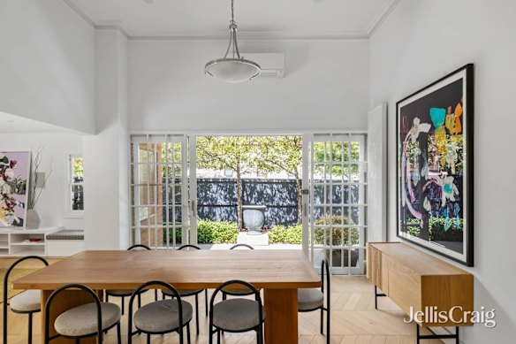 The updated open-plan rear living room  of Bartel’s home.