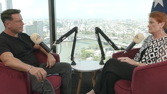Karl Stefanovic and Pauline Hanson on The Karl Stefanovic Show.