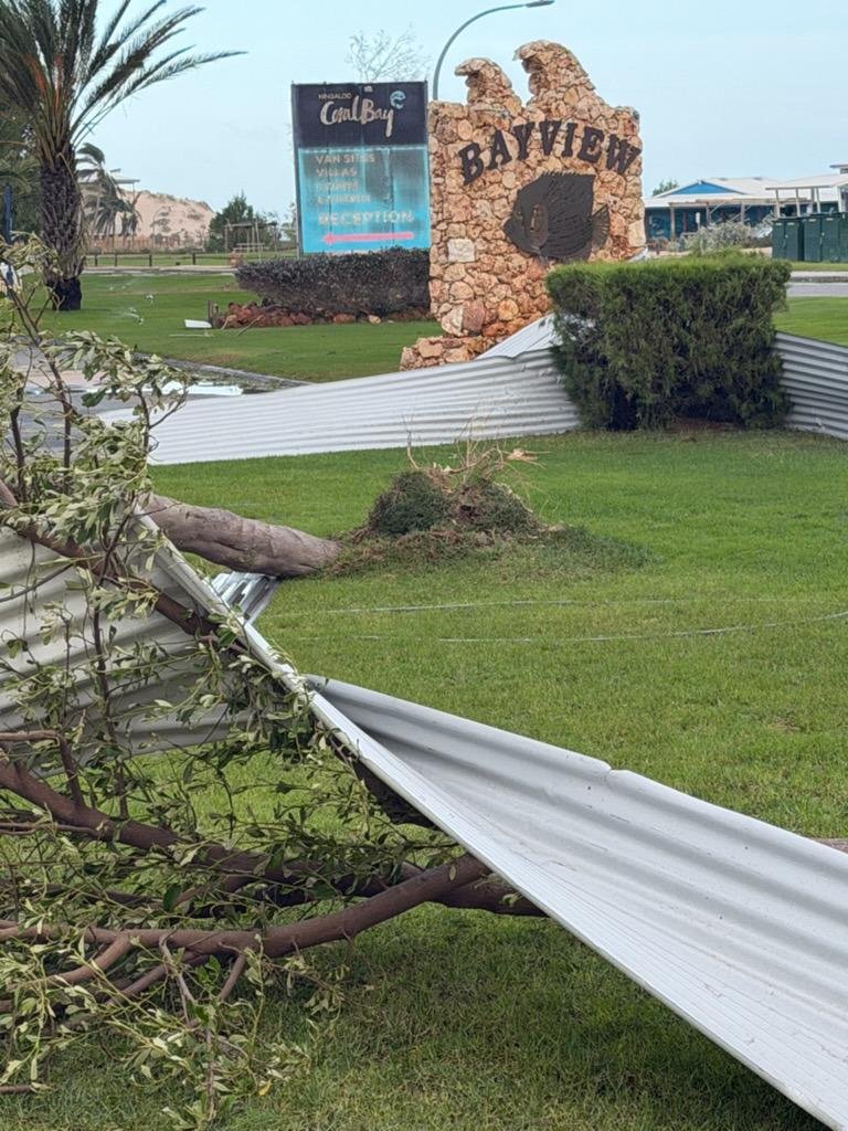 Aftermath of Cyclone Narelle at Coral Bay.