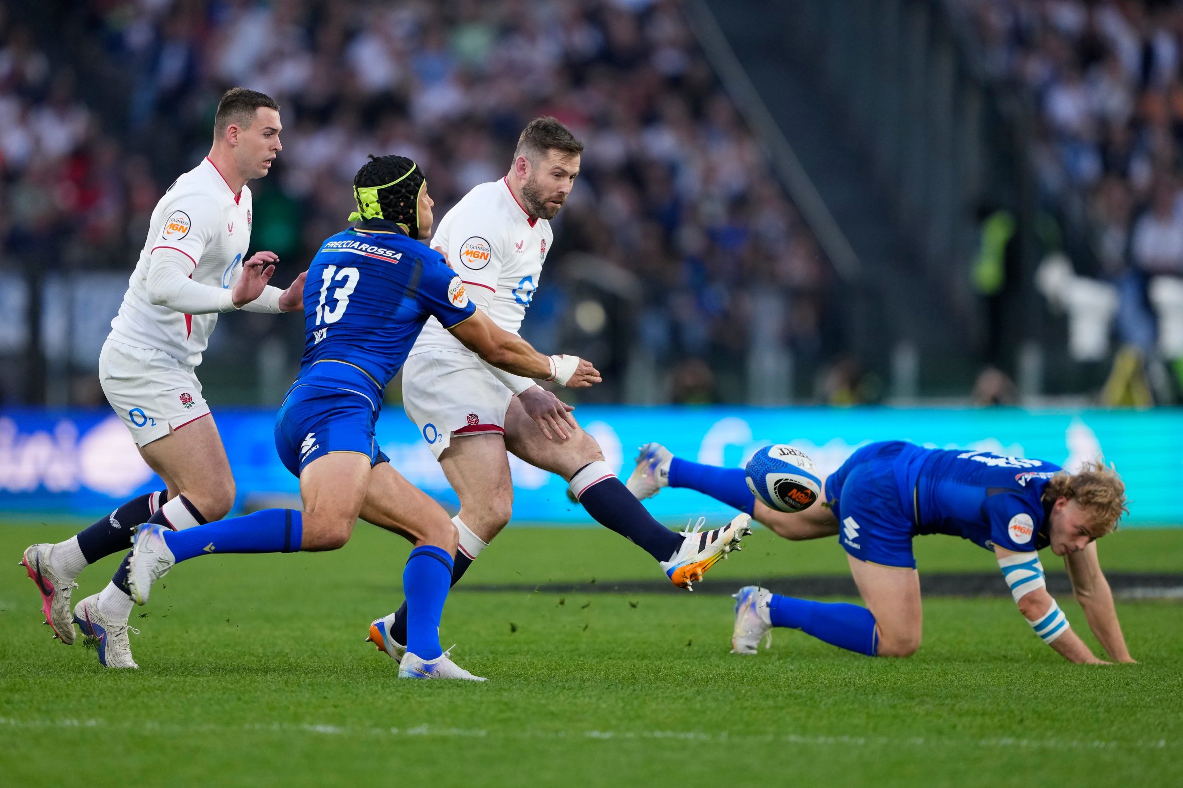 England player Elliot Daly in action during the Guinness Six Nations 2026 match against Italy.