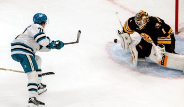 While goalie Jeremy Swayman and the Bruins still have a good shot at making the playoffs, Macklin Celebrini's Sharks missed the mark again this season.