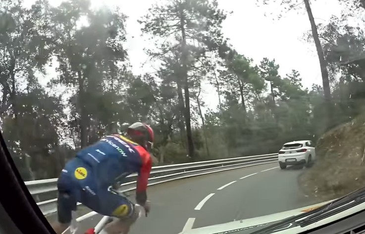 Cycling MotoGP star filmed overtaking cars on descent criticised by Lidl-Trek after viral clip attracts controversy - Cycling News | Bike Reviews