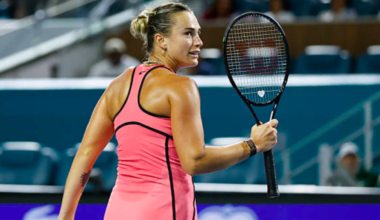 Sabalenka: "I feel more comfortable at the net each time." Source: Getty