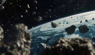 Asteroids over Earth