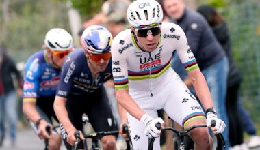 SANREMO, ITALY - MARCH 21: Tadej Pogacar of Slovenia and UAE Team Emirates - XRG competes in the breakaway during the 117th Milano-Sanremo 2026, Men&amp;apos;s Elite a 298km one day race from Pavia to Sanremo / #UCIWT / on March 21, 2026 in Sanremo, Italy. (Photo by Fabio Ferrari - Pool/Getty Images)