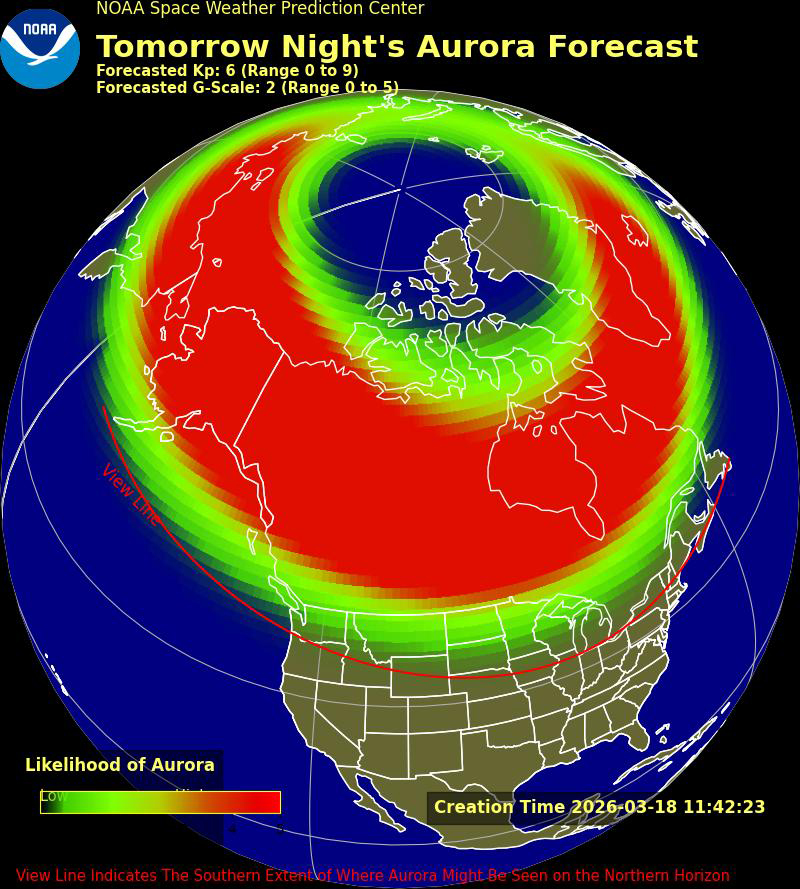 An Aurora Map for March 18-19, 2026