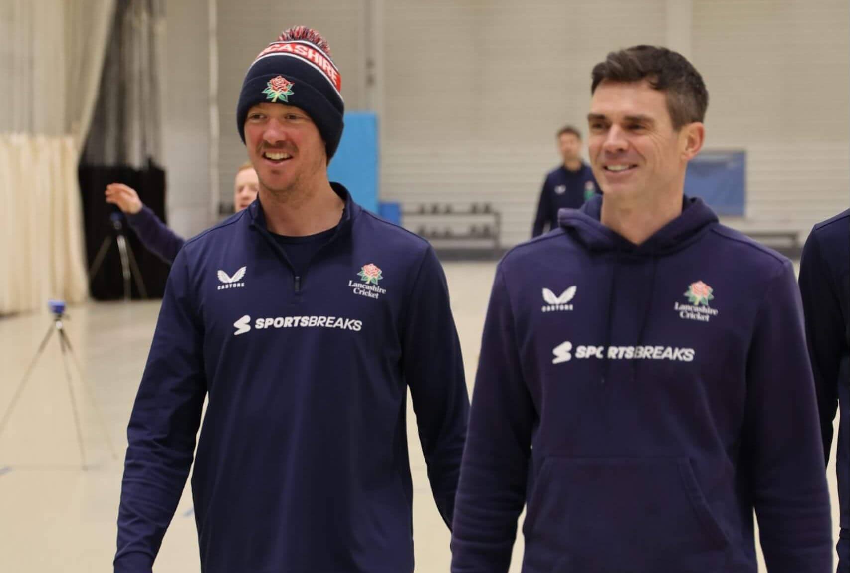 Keaton Jennings and Sir Jimmy Anderson prepare for the sprint tests