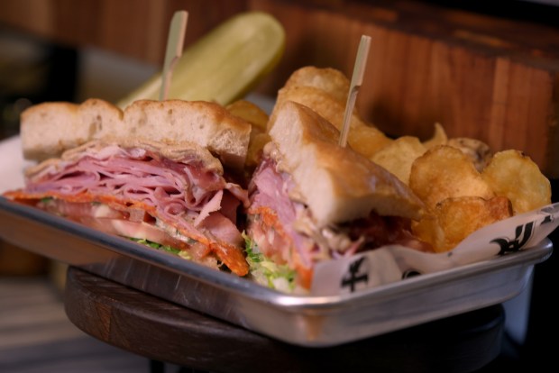Italian Scallion, on display, as the Chicago White Sox hold a media preview to showcase new food and beverage highlights at Rate Field, Wednesday, March 18, 2026. (Antonio Perez/Chicago Tribune)