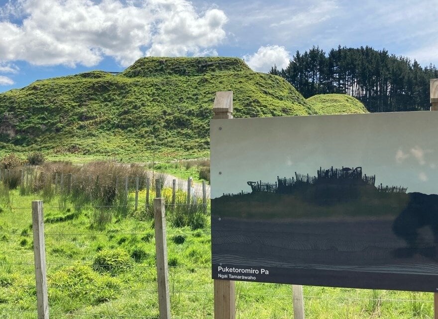  Puketoromiro Pā stands towards the southern end of the Kōpūrererua Valley. Photo / Tauranga City Council