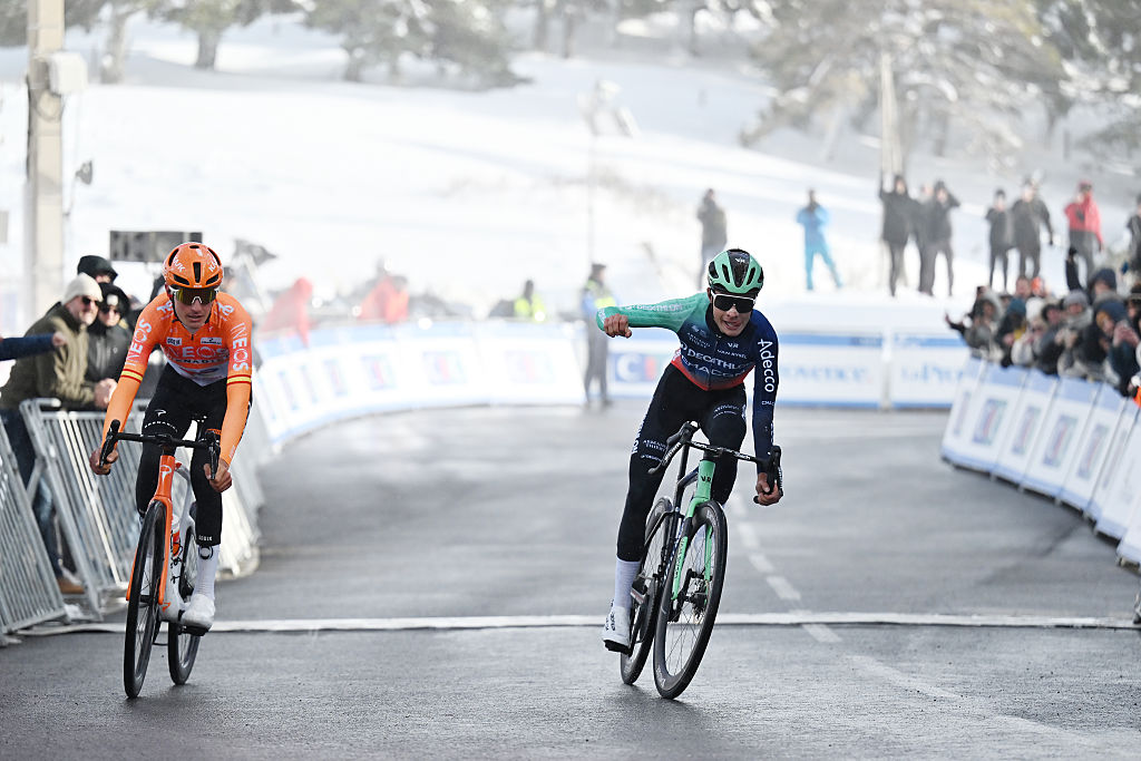 2026 Tour de la Provence: Matthew Riccitello (r) outpowers Carlos Rodr&iacute;guez on the toughest stage