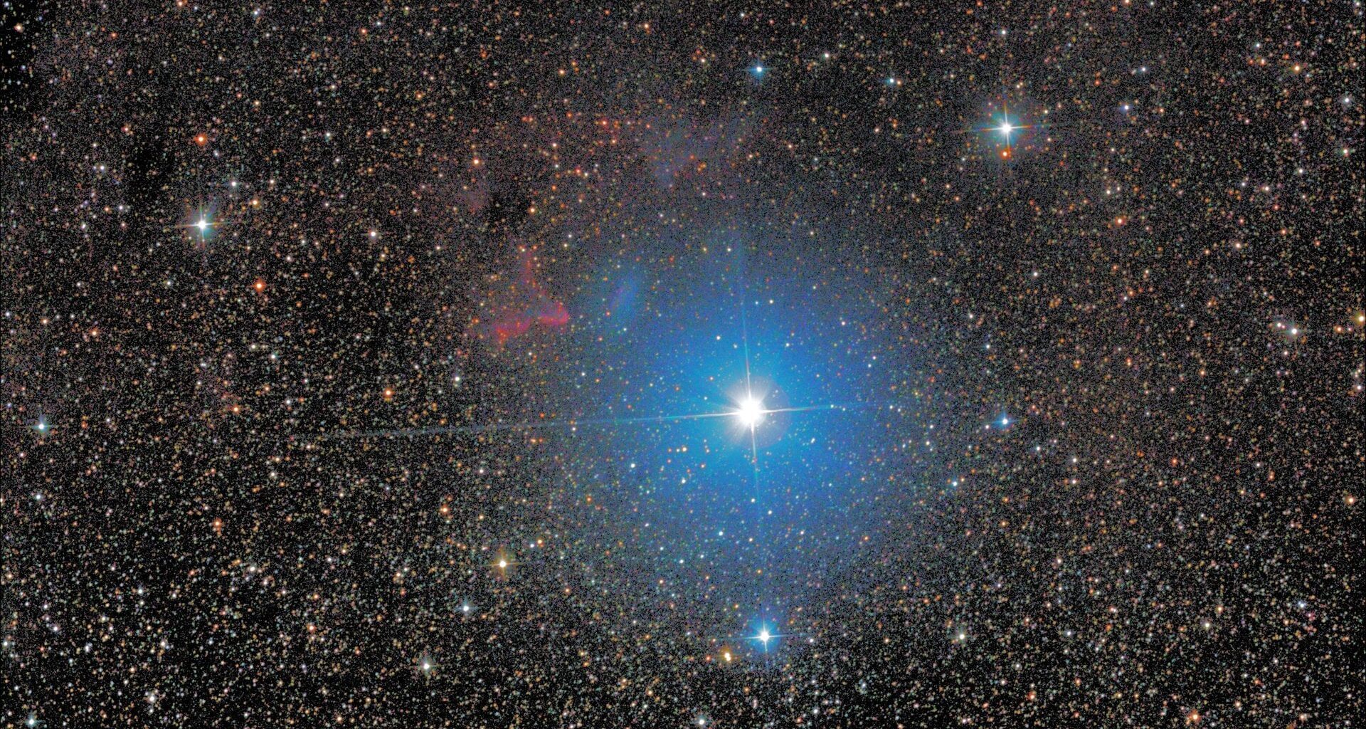 Amateur image of γ Cassiopeia and the associated nebulae IC63 and IC59. The bright star due south of Gamma Cassiopeia is HD 5408 (Credit : Neil Michael Wyatt)